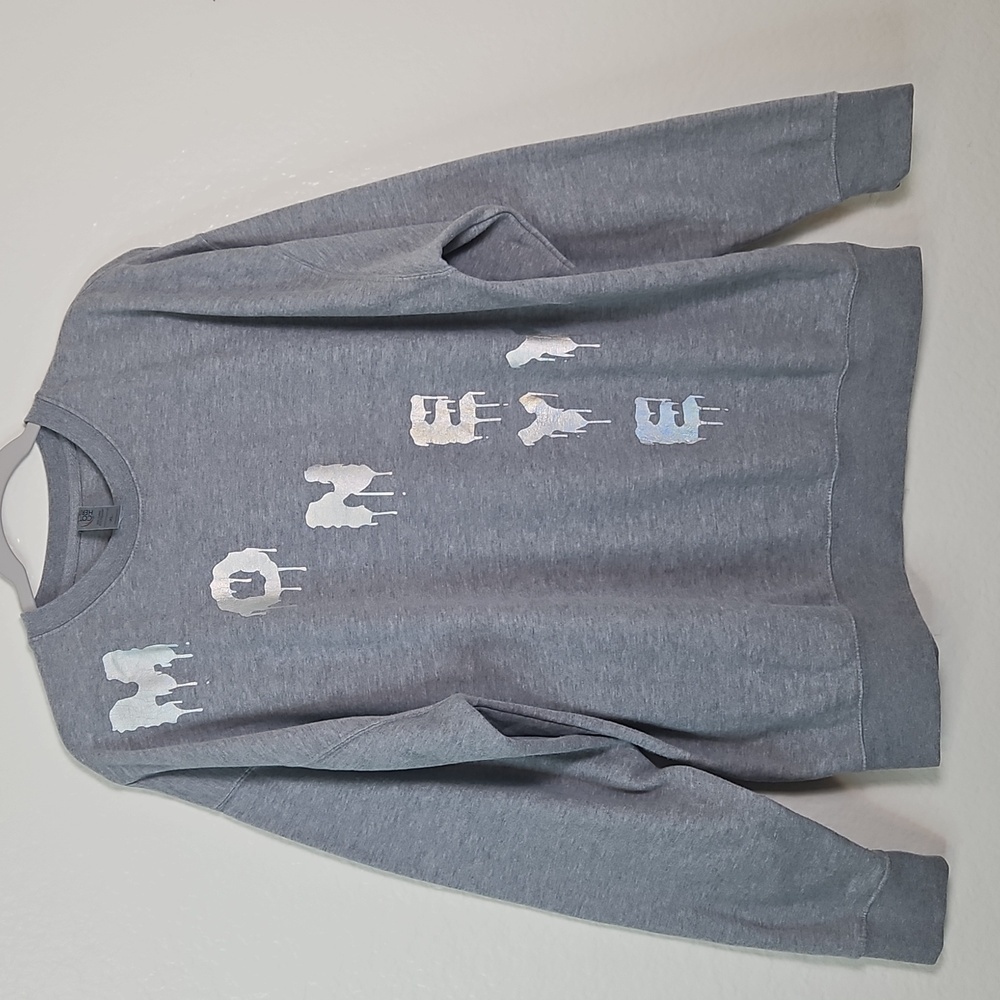 Gray “MONEY” Drip Letter Sweatshirt | Unisex Streetwear XL